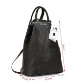 Rucsac dama din piele naturala DiAmanti Raena Nero